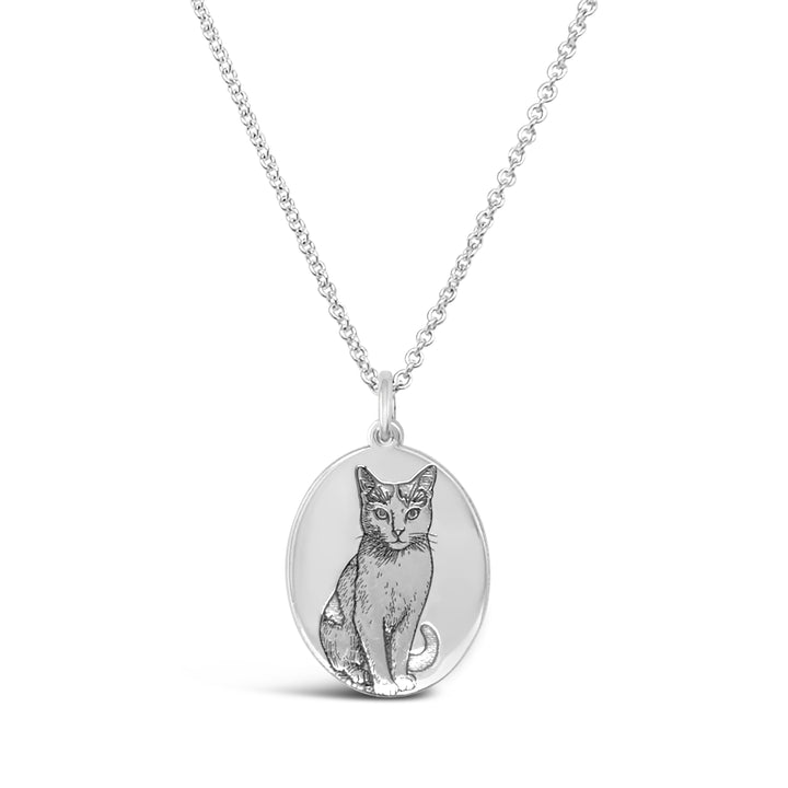 Custom Pet Portrait Oval Necklace