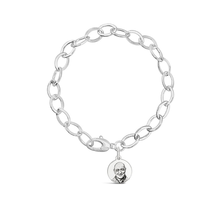 Custom Portrait Mini Disc Charm Bracelet