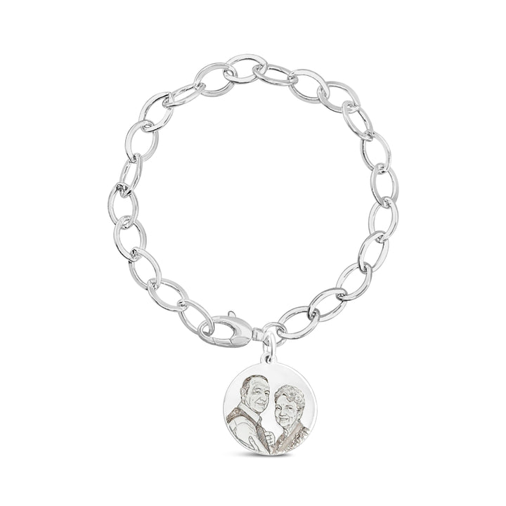 Custom Portrait Disc Charm Bracelet