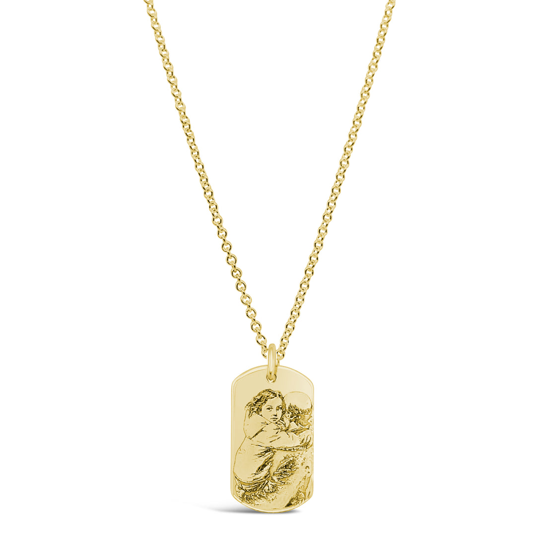 Custom Portrait Dog Tag Necklace