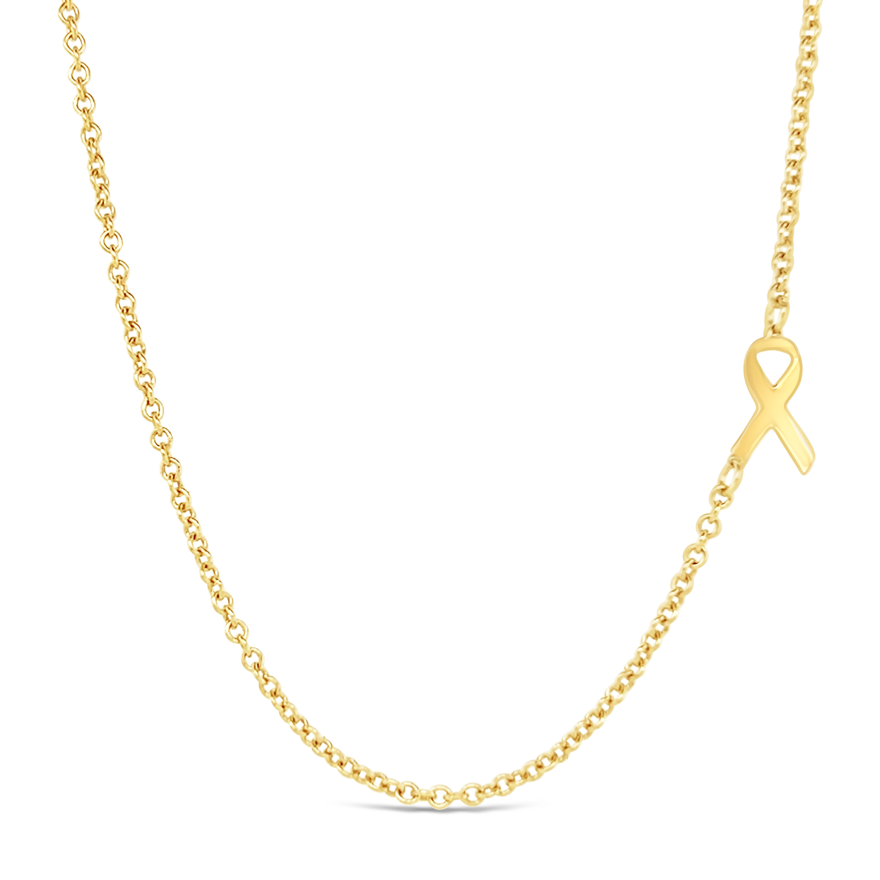 Cancer Ribbon Asymmetrical Necklace – Erica Sara Designs