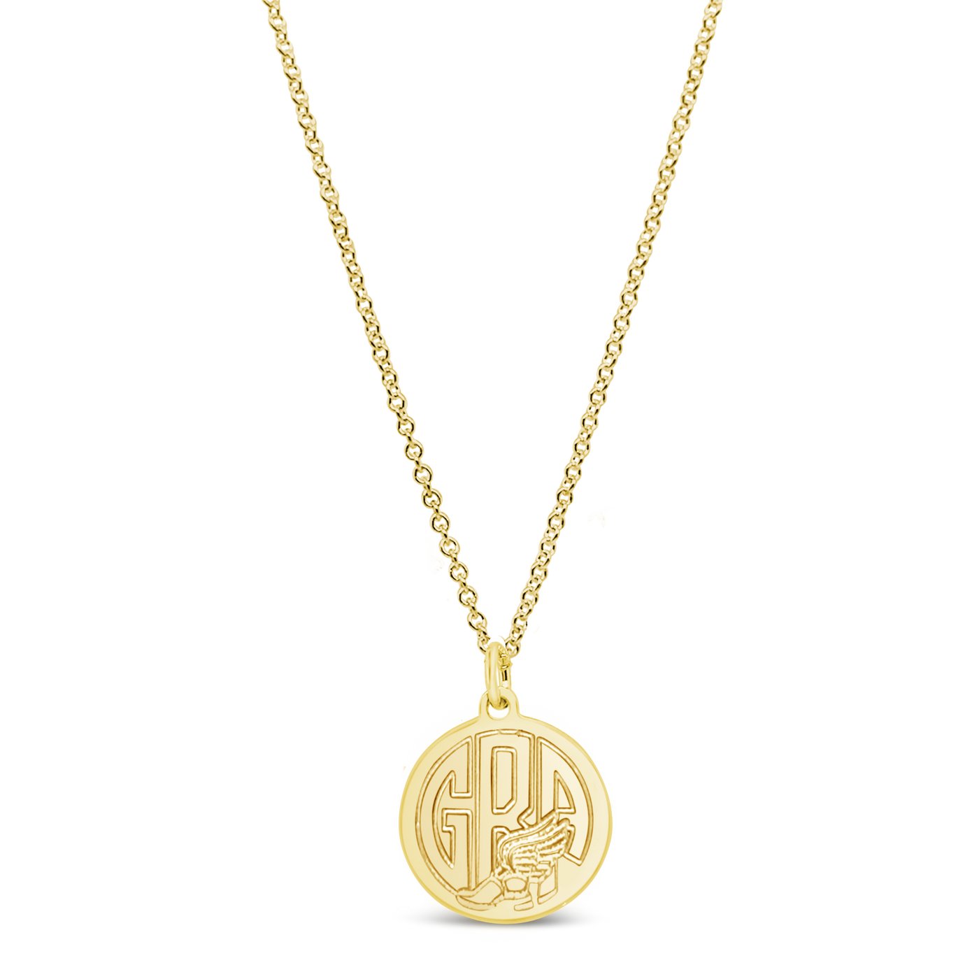 Runner Monogram Disc Necklace