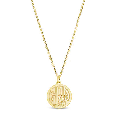Runner Monogram Disc Necklace