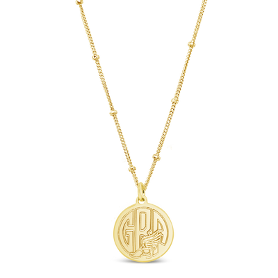 Runner Monogram Disc Necklace