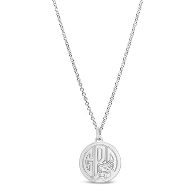 Runner Monogram Disc Necklace