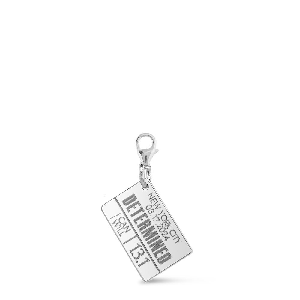 Personalized Race Bib Charm Bracelet