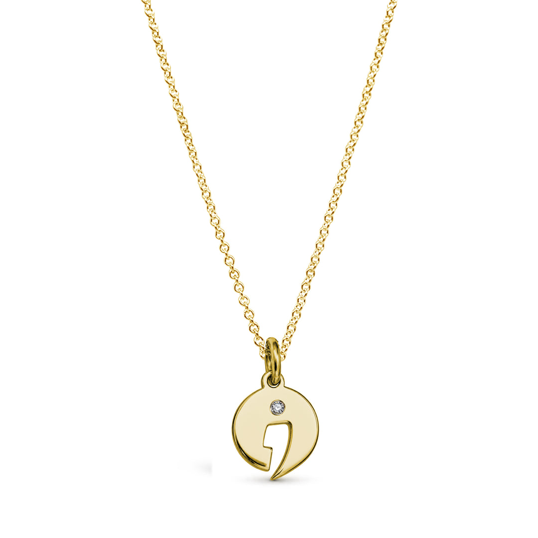 Still I Run Diamond Semicolon Necklace