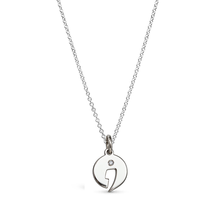 Still I Run Diamond Semicolon Necklace