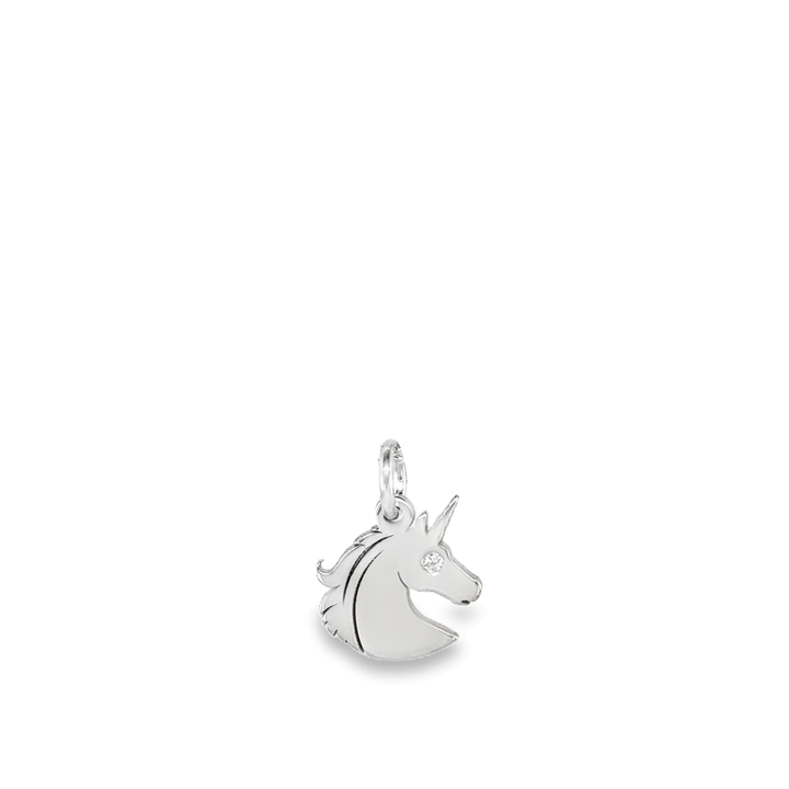 Unicorn Charm Necklace with Gemstone