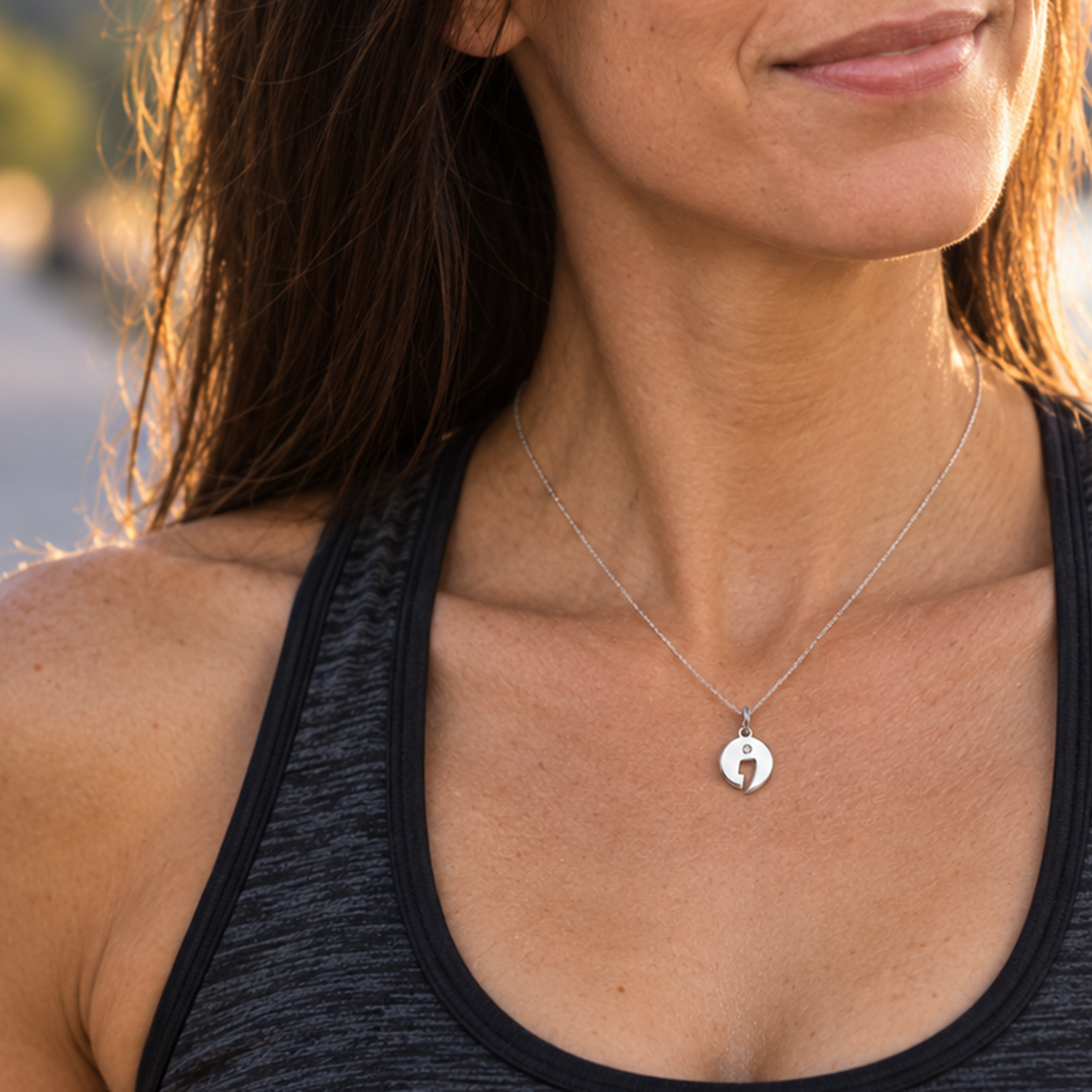 Still I Run Diamond Semicolon Necklace