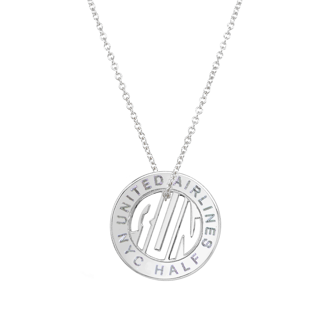 United Airlines NYC Half Token Necklace