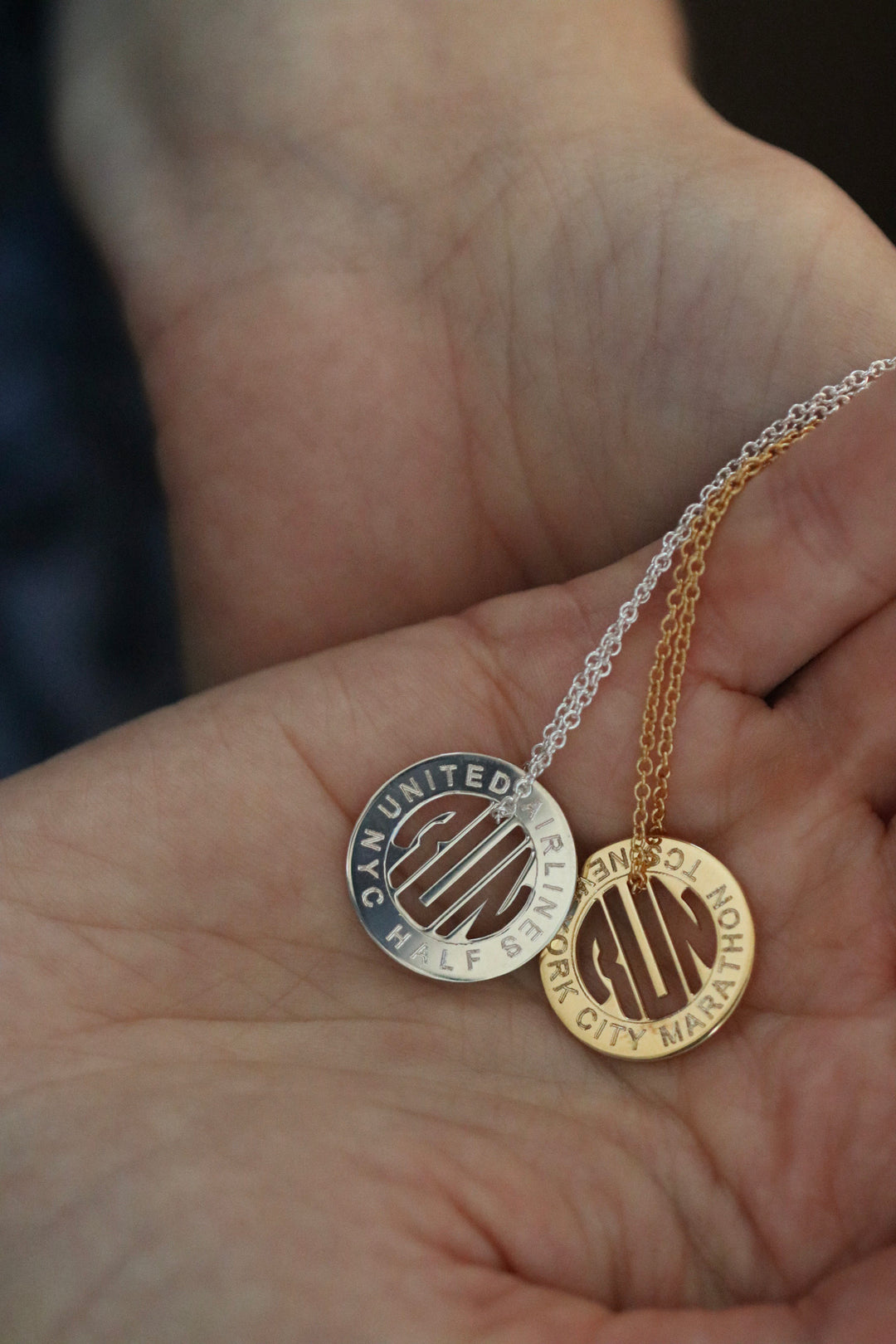 United Airlines NYC Half Token Necklace