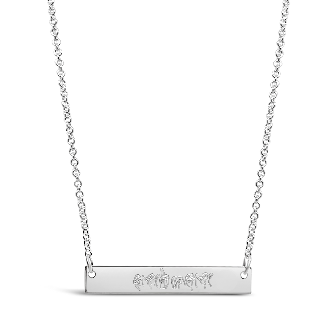 ASL Horizontal Bar Necklace