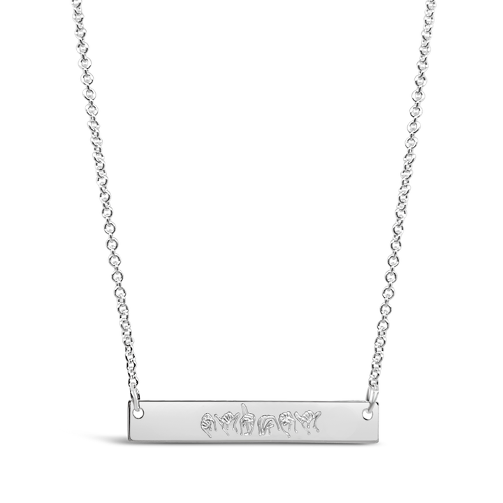 ASL Horizontal Bar Necklace