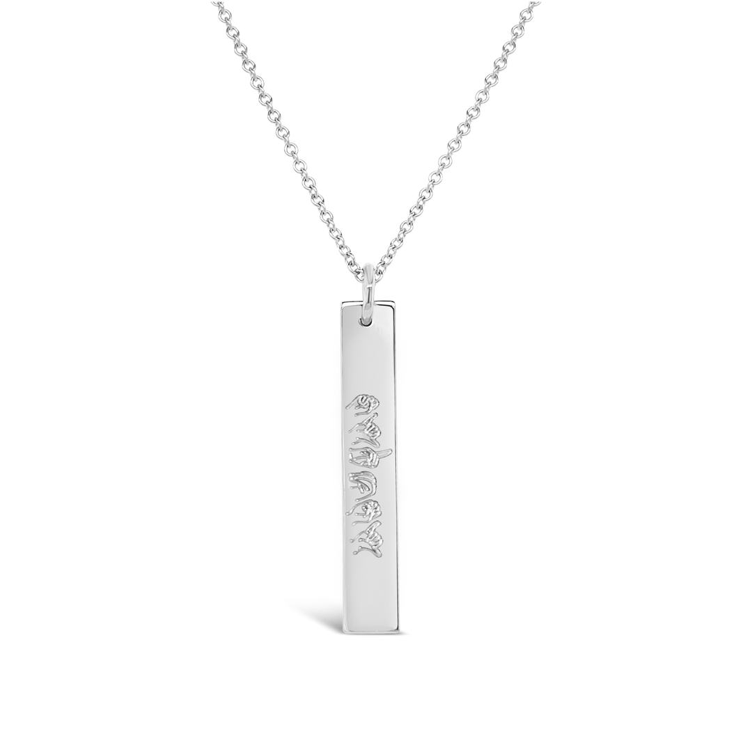 ASL Rectangle Necklace