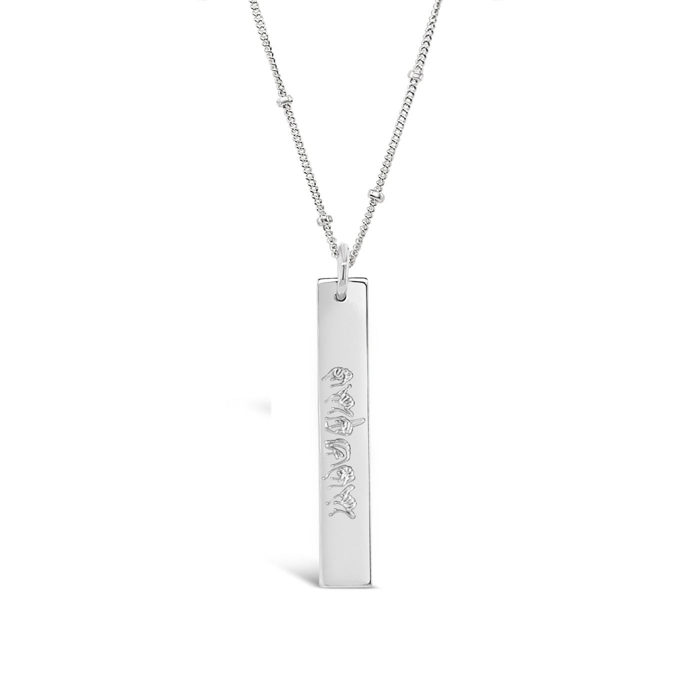 ASL Rectangle Necklace