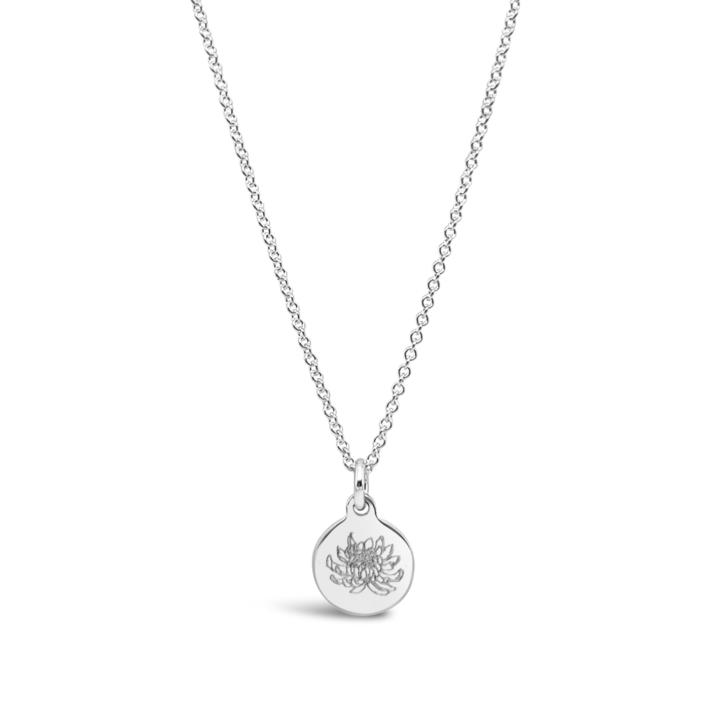 Birth Flower Engraved Necklace (1 Disc)