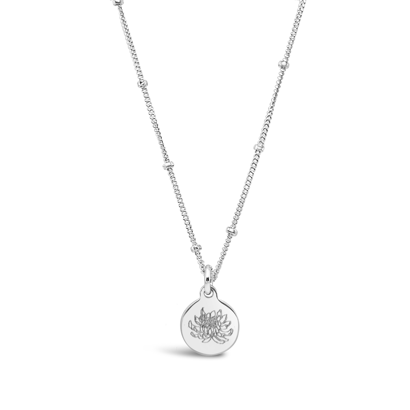 Birth Flower Engraved Necklace (1 Disc)