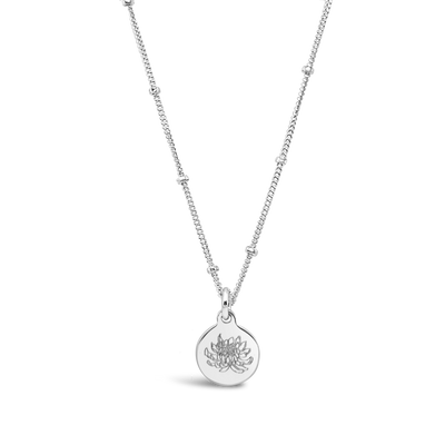 Birth Flower Engraved Necklace (1 Disc)