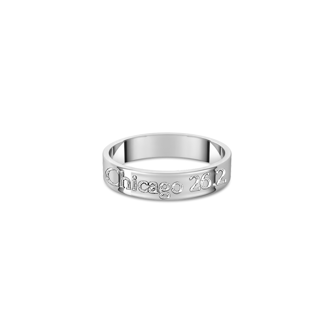 City Distance Engraved Ring