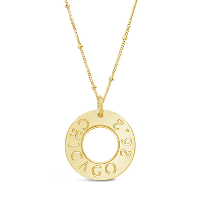 City Distance Washer Necklace