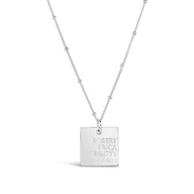 Family Names Square Necklace