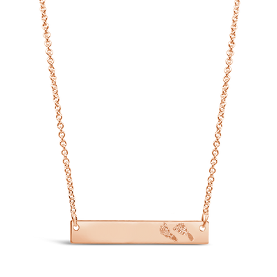 Custom Footprint Horizontal Bar Necklace