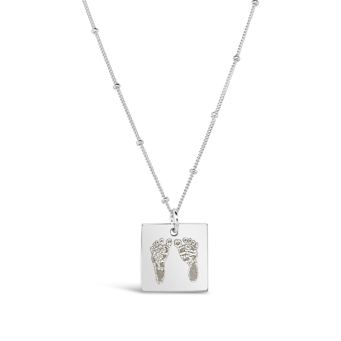 Custom Footprint Square Necklace