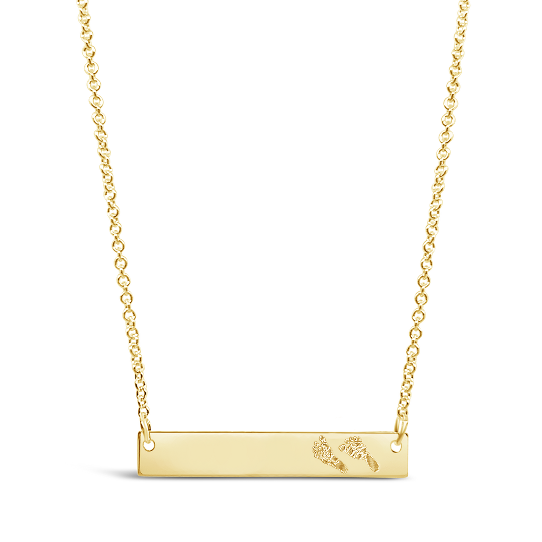 Custom Footprint Horizontal Bar Necklace