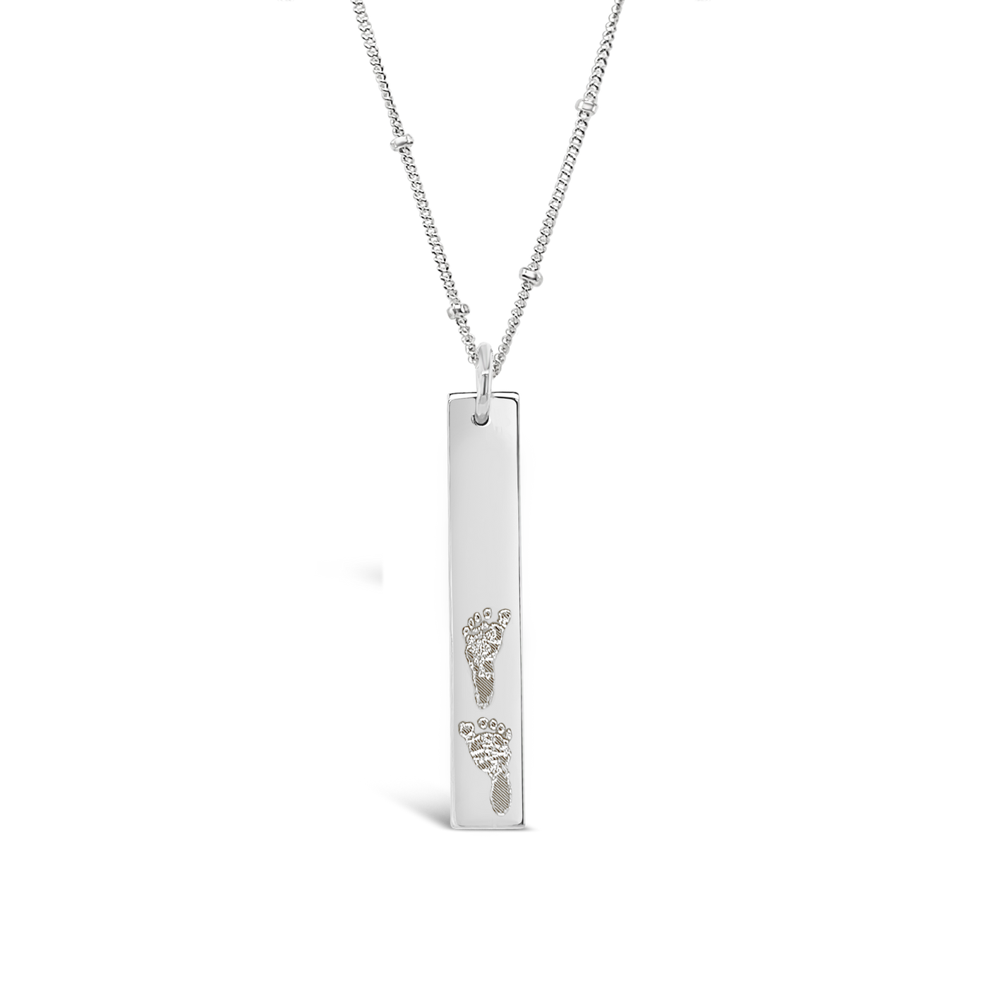 Custom Footprint Rectangle Necklace