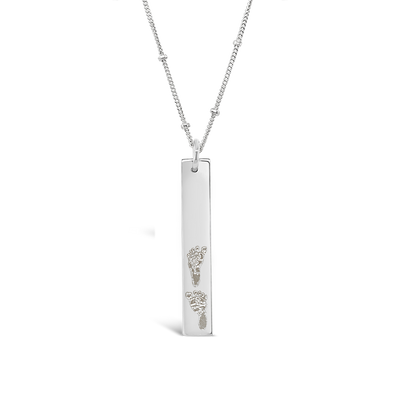 Custom Footprint Rectangle Necklace