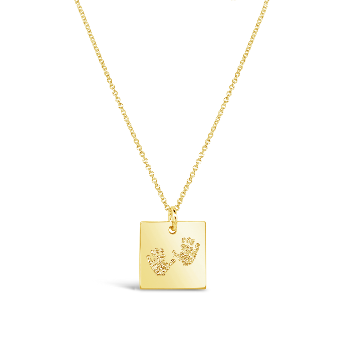 Custom Handprint Square Necklace