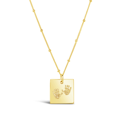 Custom Handprint Square Necklace