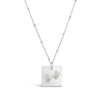 Custom Handprint Square Necklace