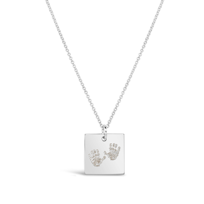 Custom Handprint Square Necklace