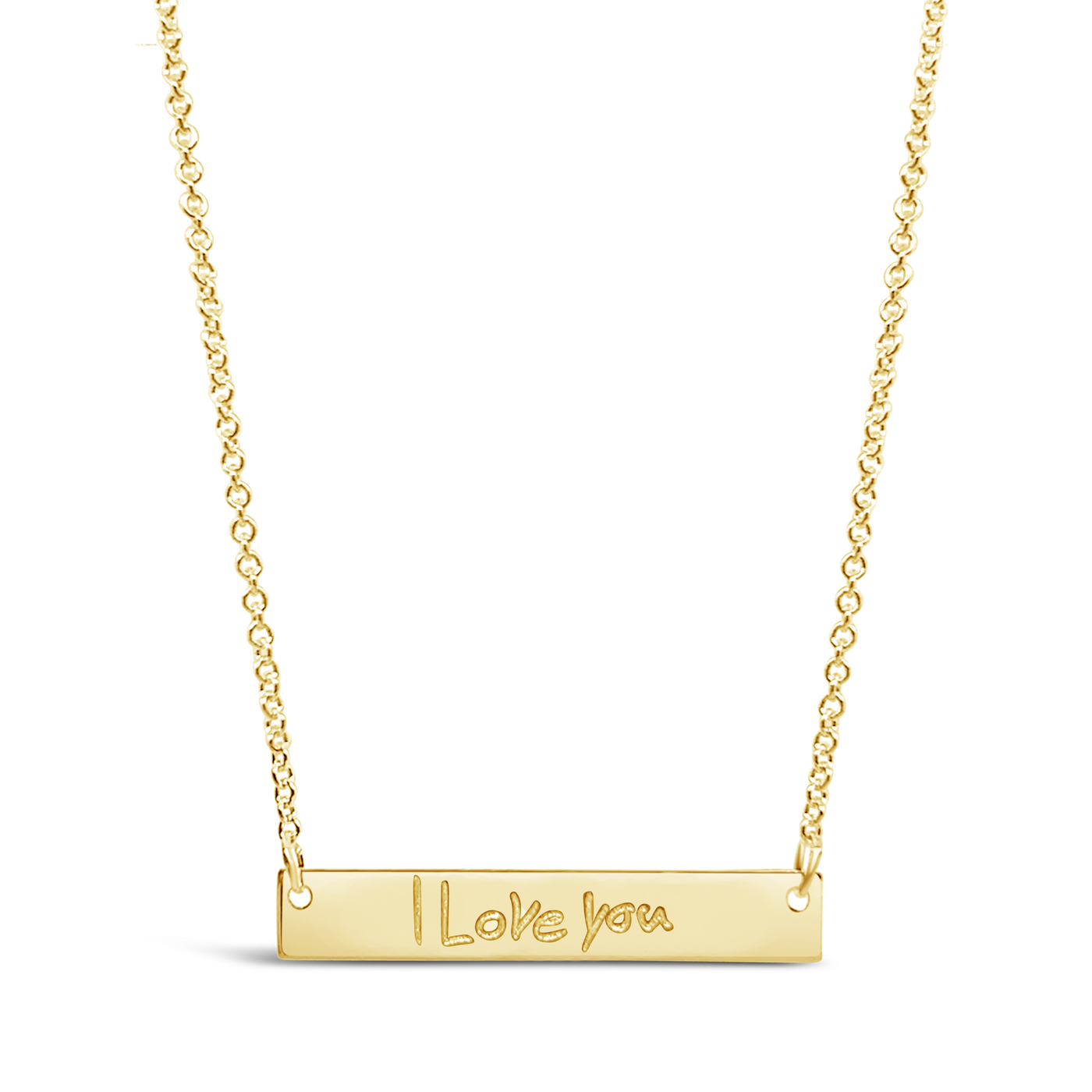 Handwriting Horizontal Bar Necklace