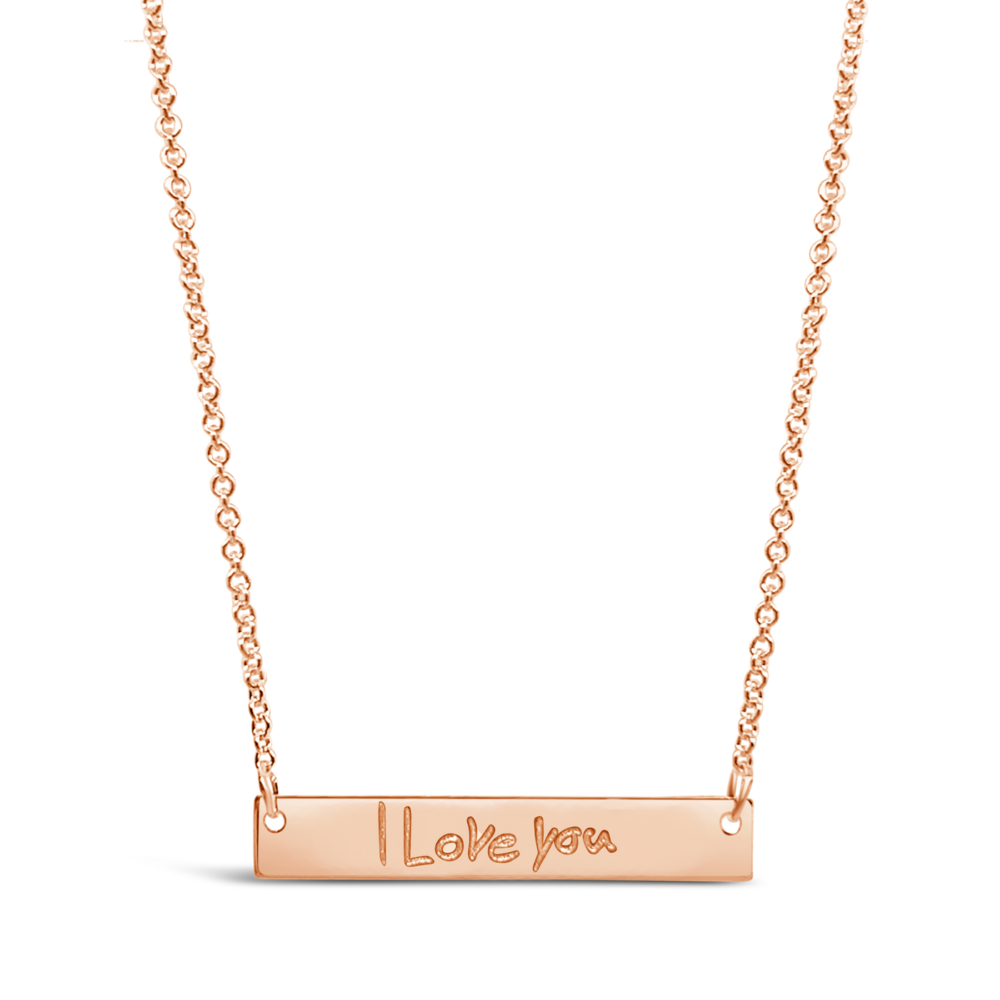 Handwriting Horizontal Bar Necklace