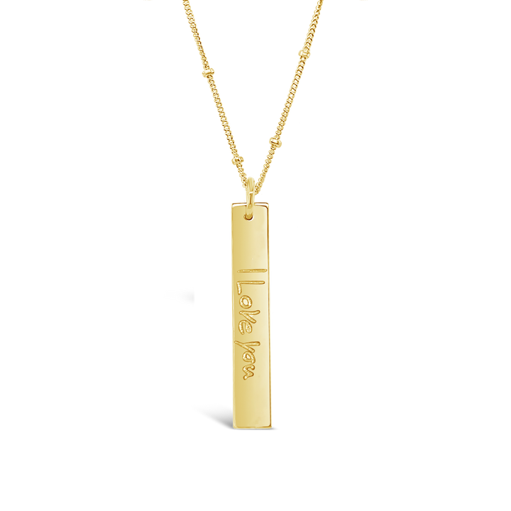 Handwriting Rectangle Necklace