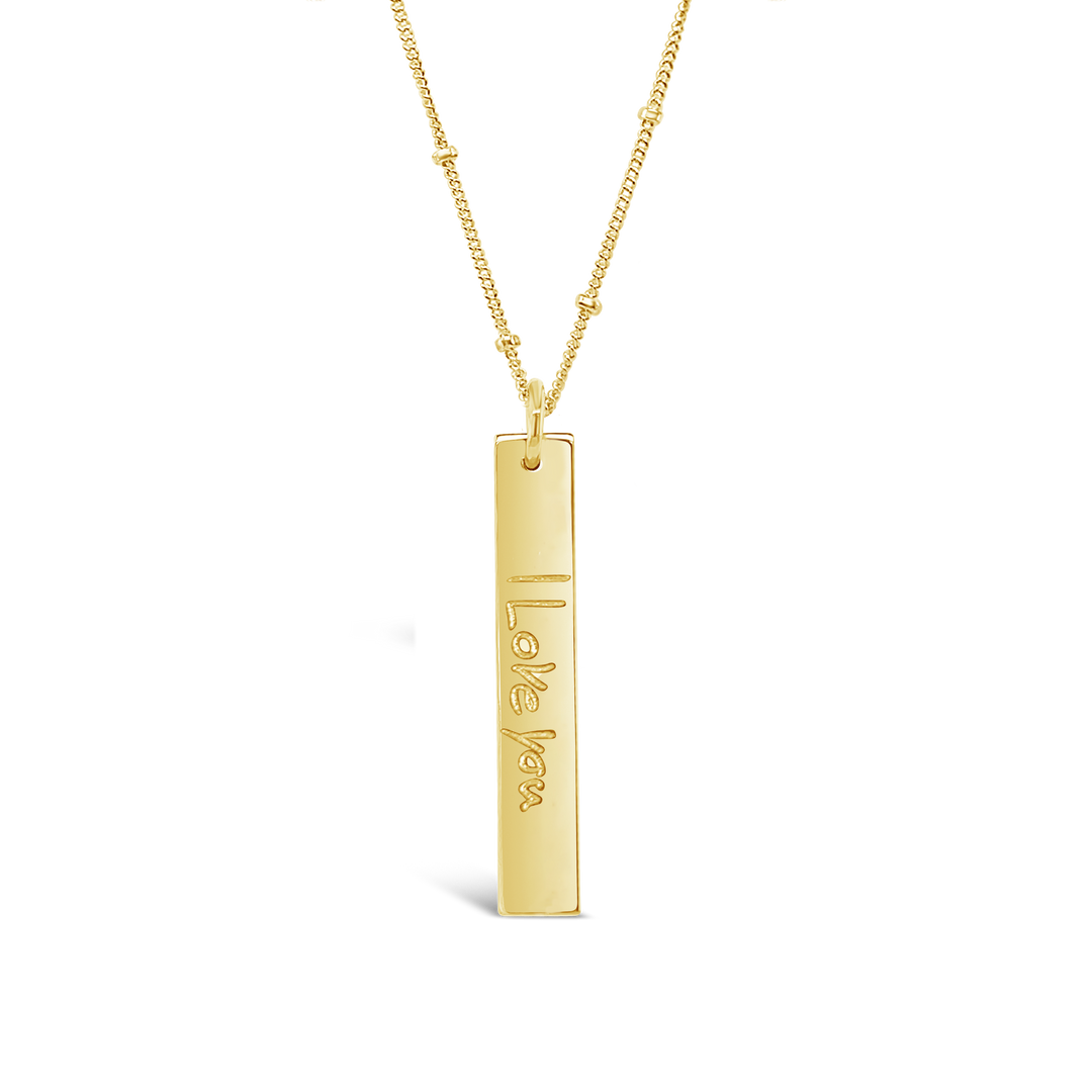 Handwriting Rectangle Necklace