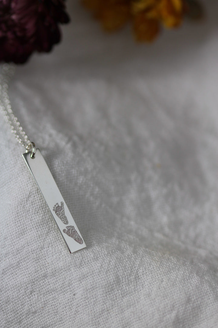 Custom Footprint Rectangle Necklace