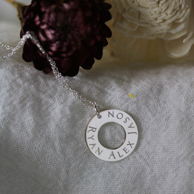 Family Names Washer Necklace