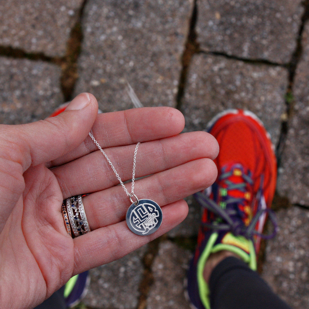 Runner Monogram Disc Necklace