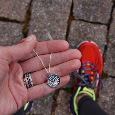 Runner Monogram Disc Necklace