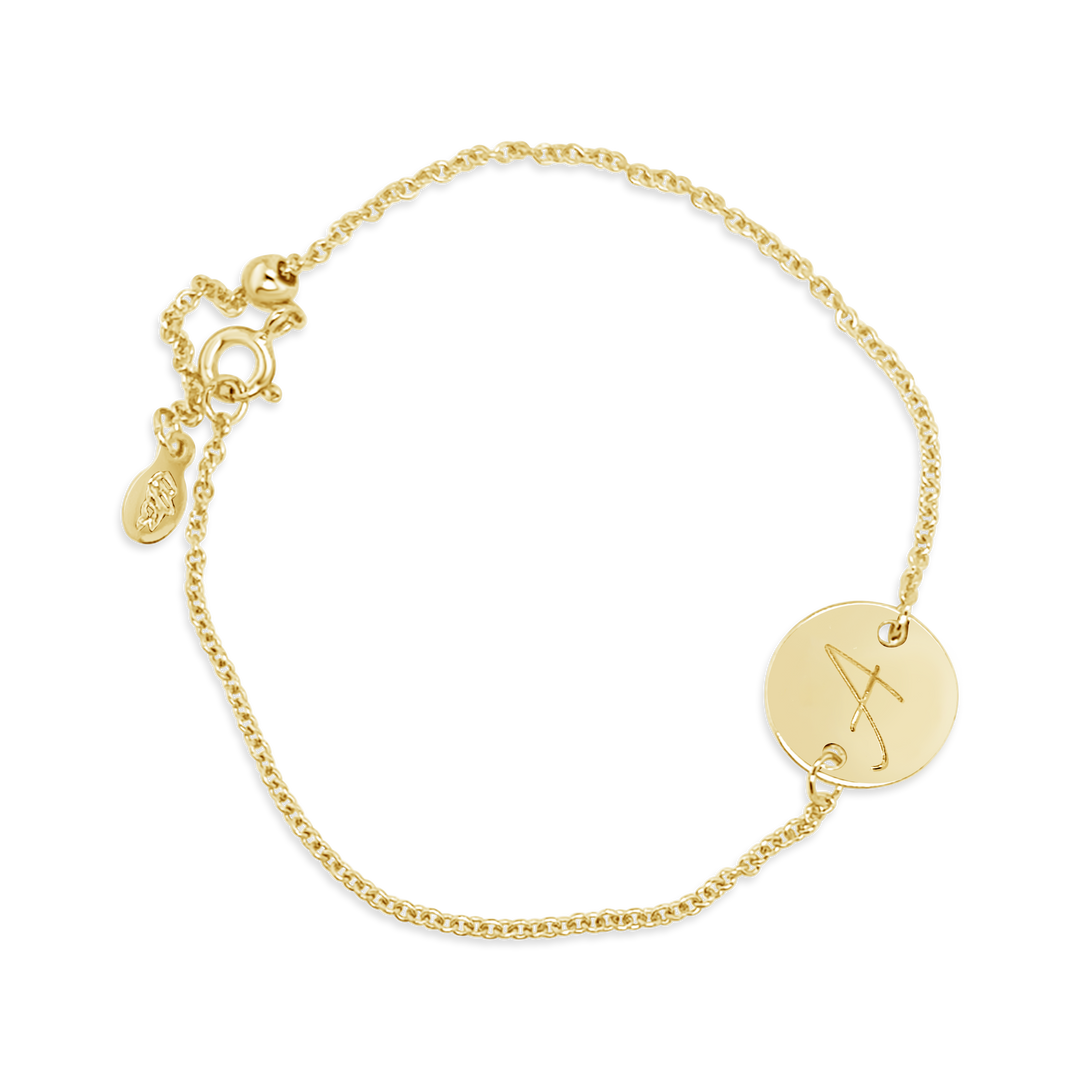 Initial Disc Bracelet