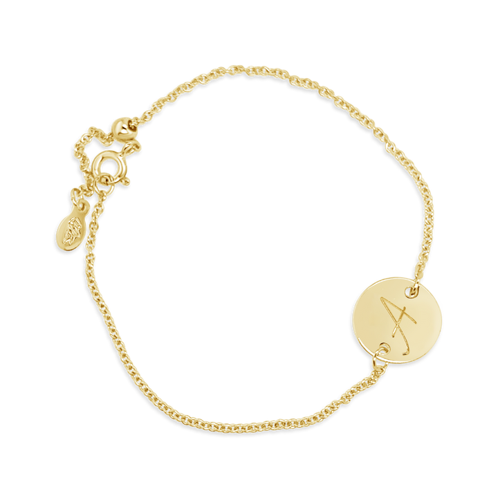 Initial Disc Bracelet