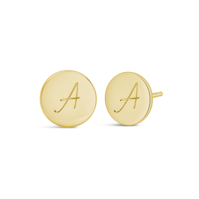 Initial Engraved Earrings