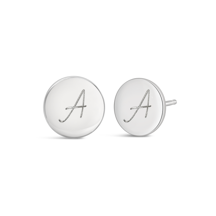 Initial Engraved Earrings