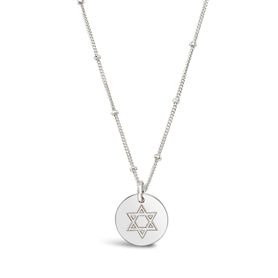 Magen David Disc Necklace