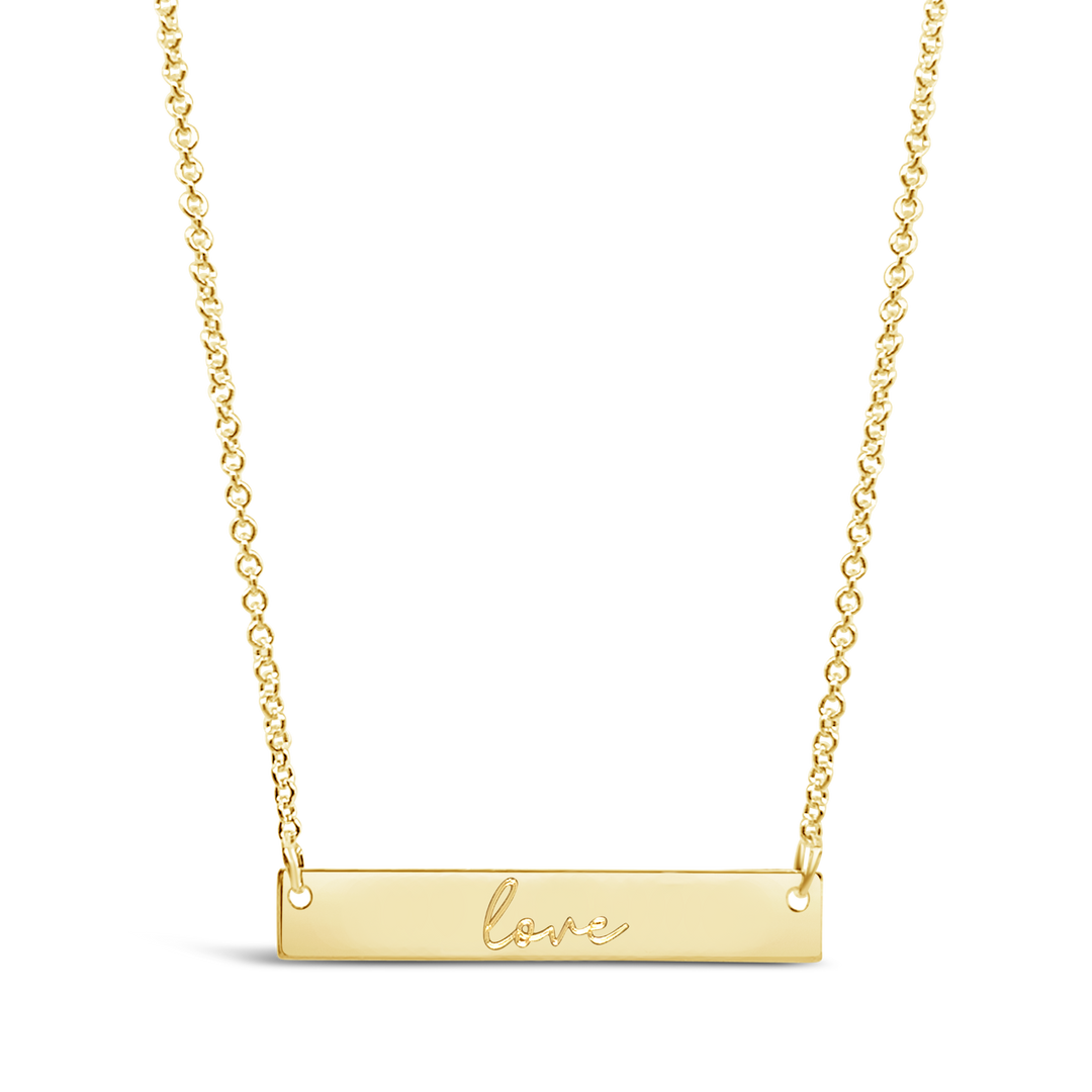 Mantra Horizontal Bar Necklace
