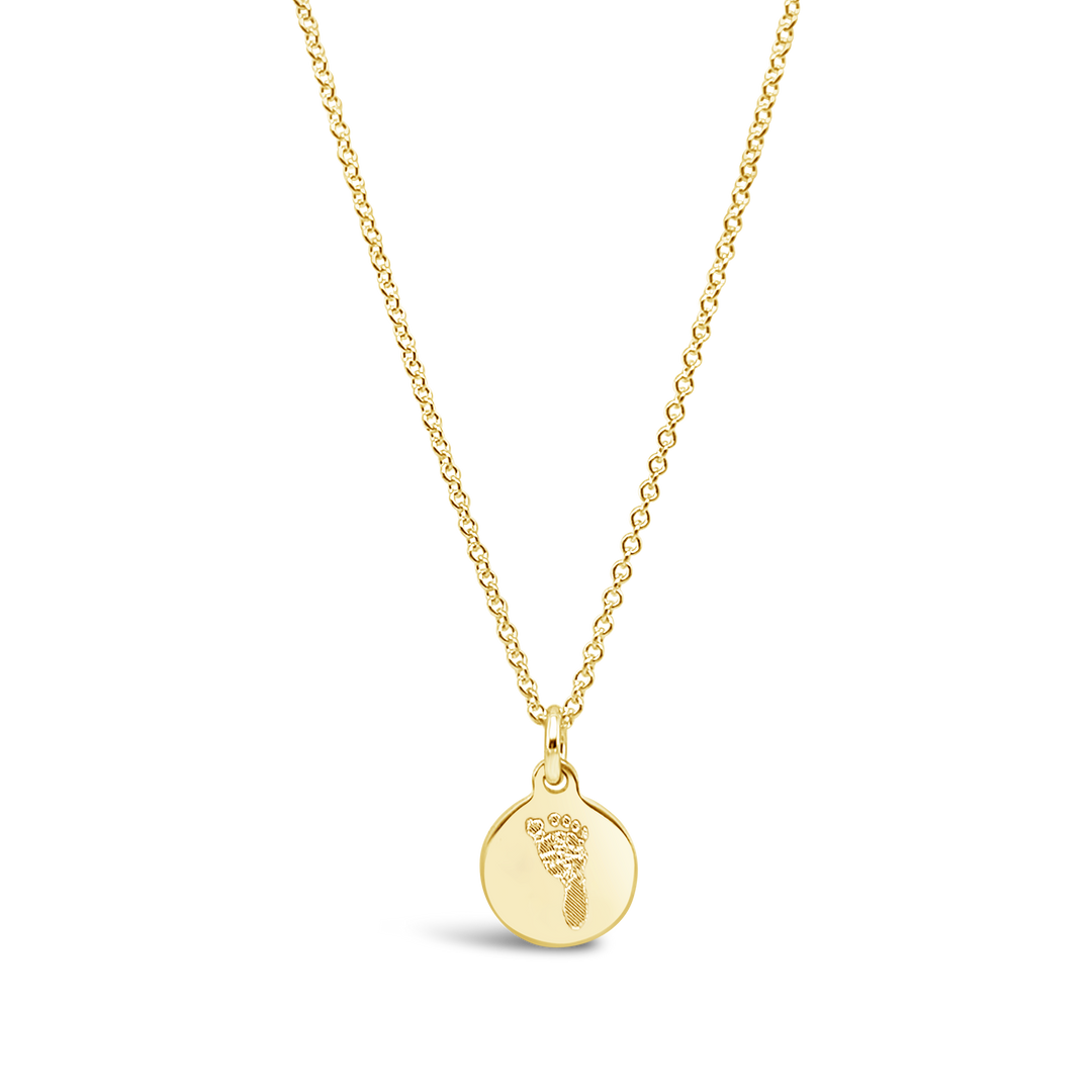 Custom Footprint Disc Necklace